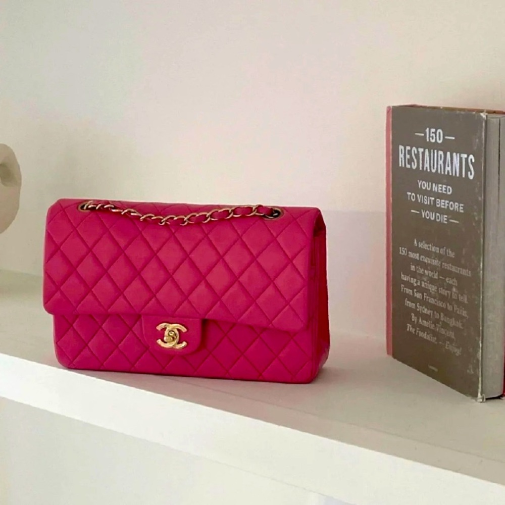 Chanel Lambskin Medium Classic Double Flap Gold